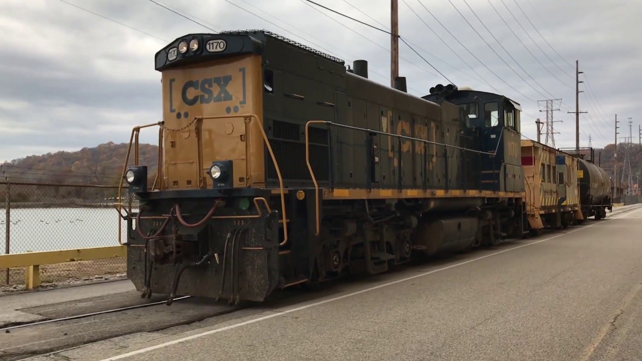 Great audio of a CSX EMD MP15AC switch engine while pacing a local with caboose and other CSX locals