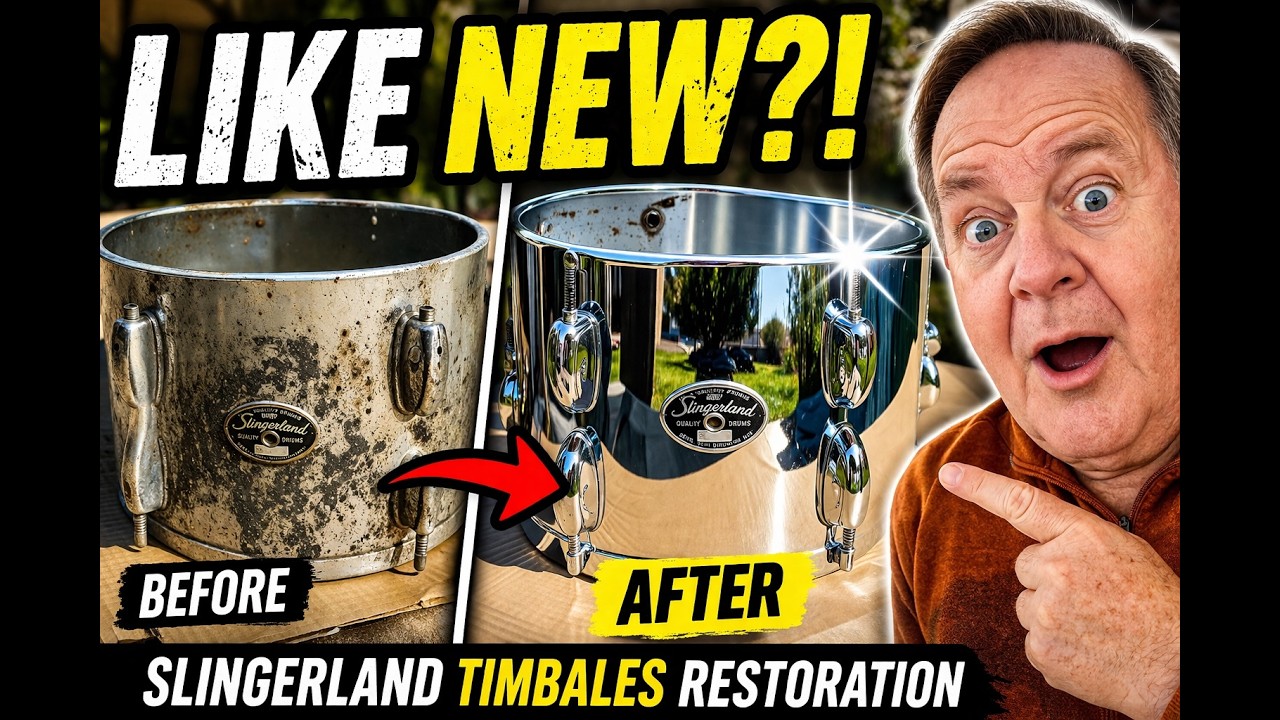 Timbale Head Change clean and buff and polish #timbales #drumlife #slingerland #vintagedrums #cool