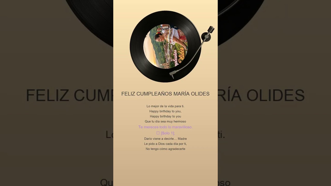 FELIZ CUMPLEAÑOS MARÍA OLIDES