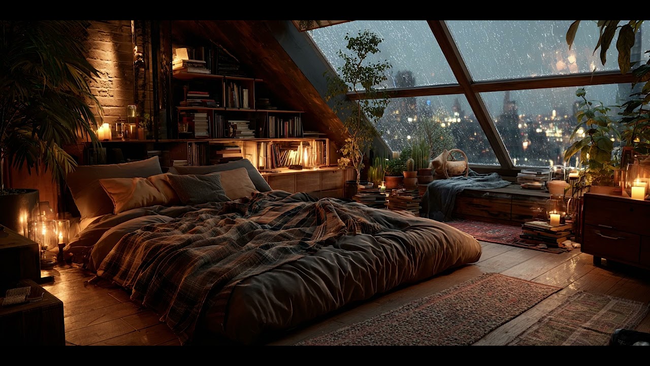Cozy Bedroom Rain Lofi | Relaxing Beats & Rain Sounds for Study, Sleep & Focus