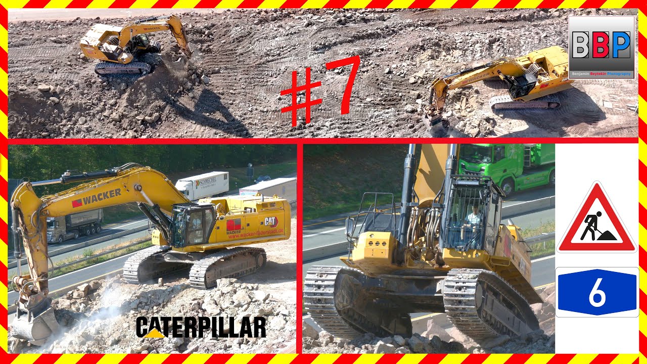 Caterpillar 374, 395 - Ausbau A 6, Schnelldorf, 02.09.2022. #7