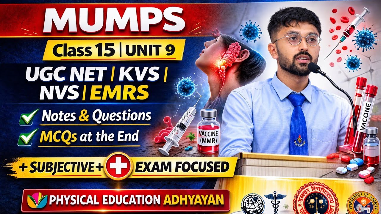 Mumps Disease | Causes, Symptoms, Prevention | Class 15 | Unit 9| MCQs | UGC NET | KVS | NVS | EMRS