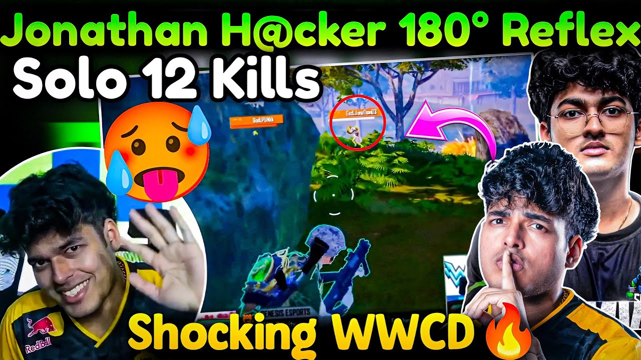 🇮🇳Jonathan H@cker 180° Reflex😱 Solo 12 Kills🥵 Godlike #1🔥 Shocking WWCD🤯BMSD Semifinals
