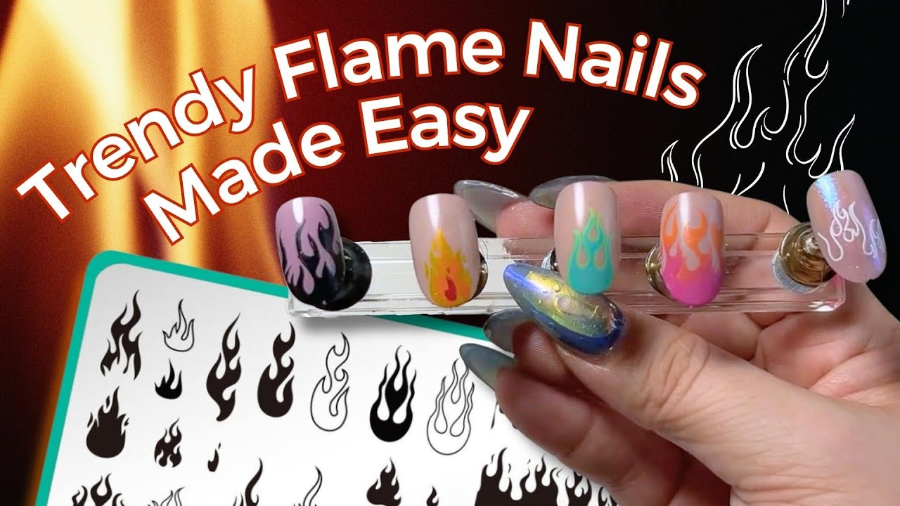 🔥 FIERY NAILS: Fun and Easy Flame Nail Art Tutorial | 1-Minute Maniology