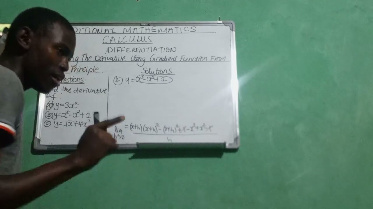 Optional: Calculus:Differentiation:Using Derivative from first principle :Example 2.