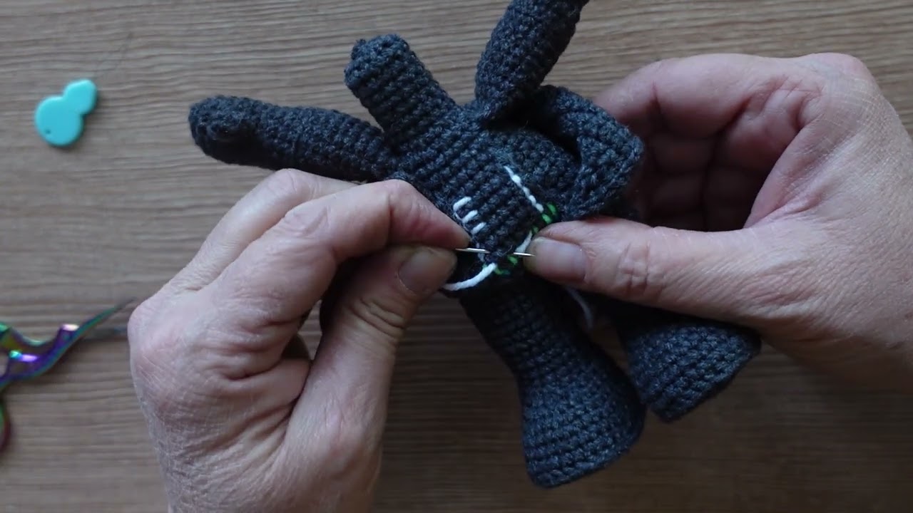 Darth Vader buttons (bullion stitch)