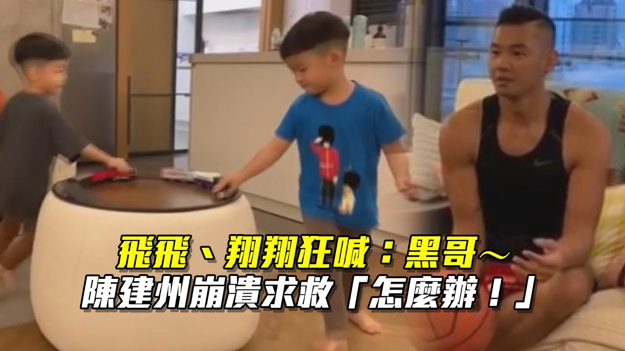 飛飛、翔翔狂喊：黑哥～ 　陳建州崩潰求救「怎麼辦！」
