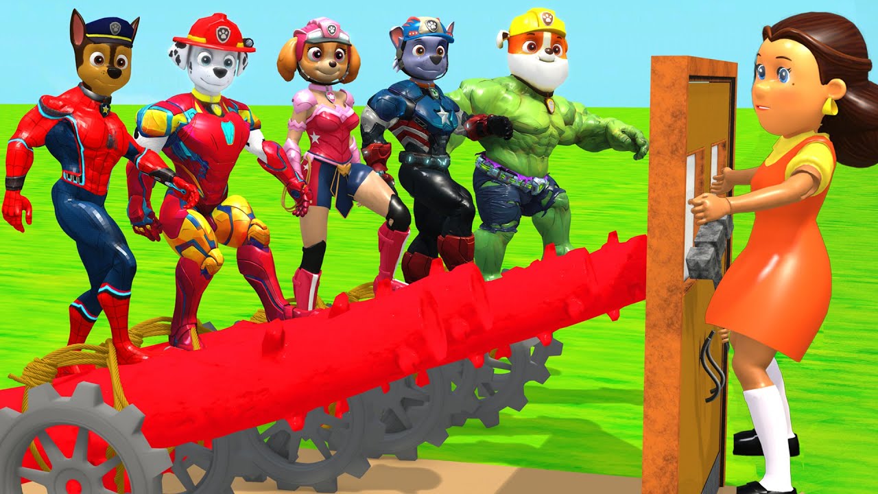 Paw Patrol 3D vs Squid Game &ndash; Help Chase Successfully Rescue Marshall 5 Time Challenge