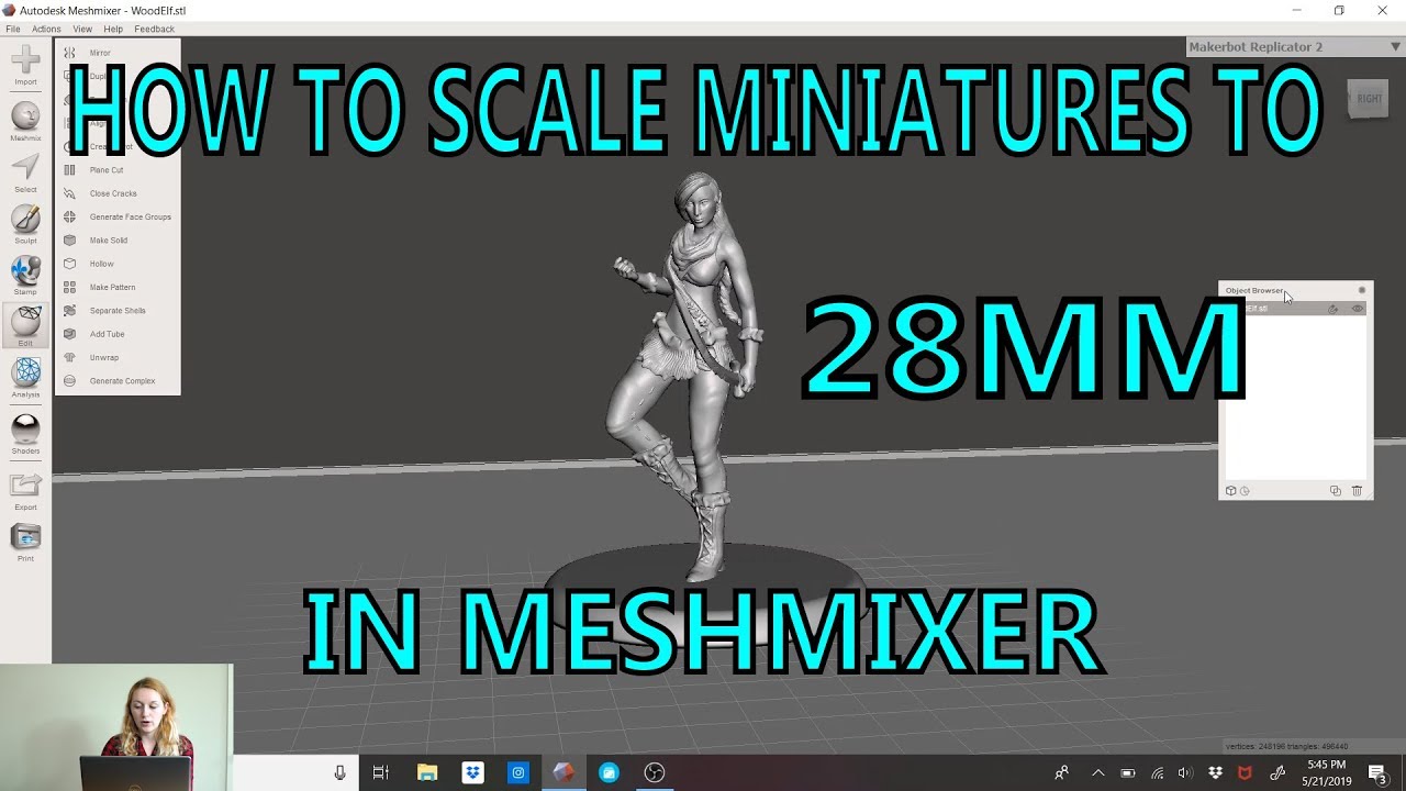 How to Scale Miniatures to 28mm in MeshMixer