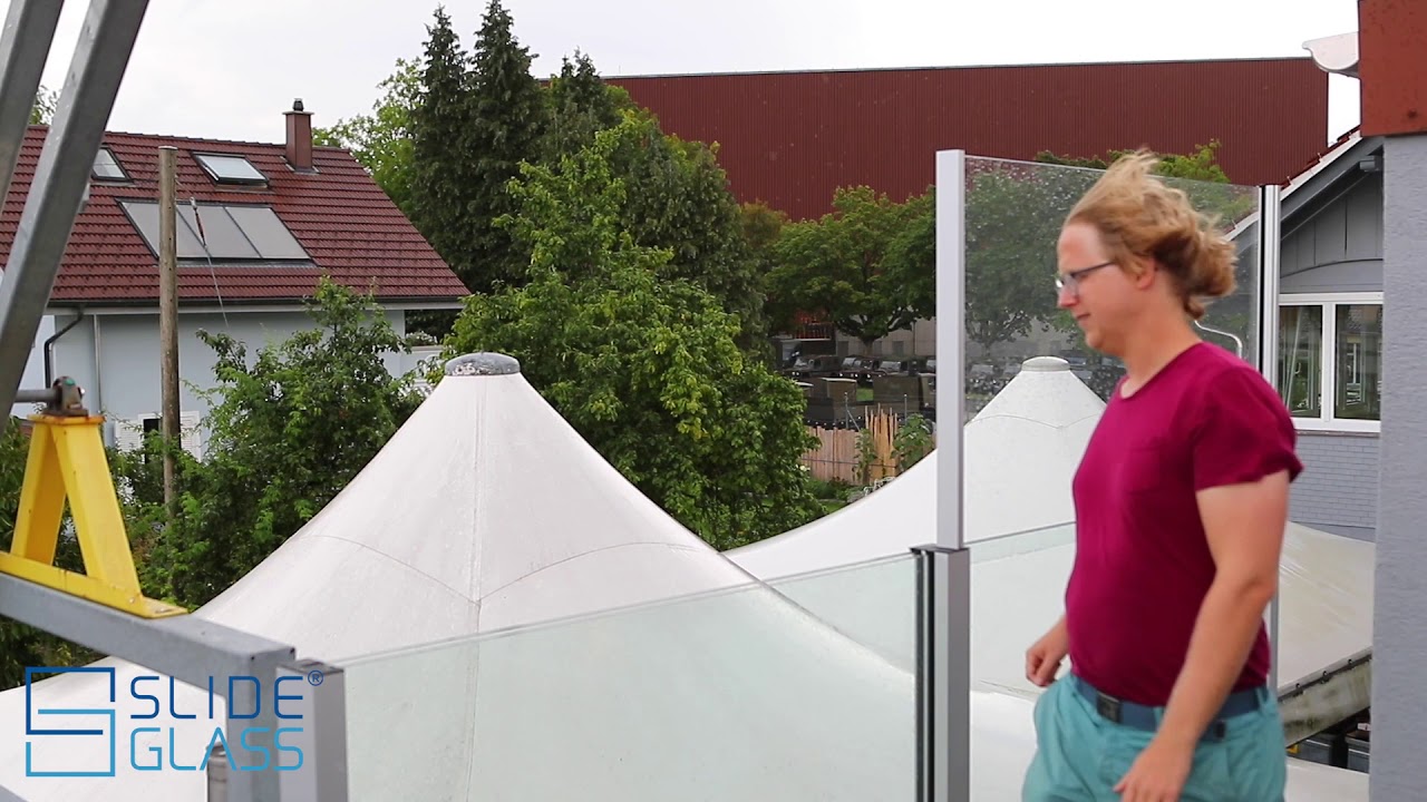 Windtest - Windschutzgeländer SlideGlass