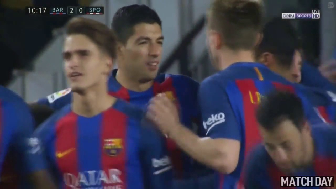 Gol en contra de JUAN RODRIGUEZ Barcelona vs Sporting Gijon 2-0 [La Liga] 01/03/2017