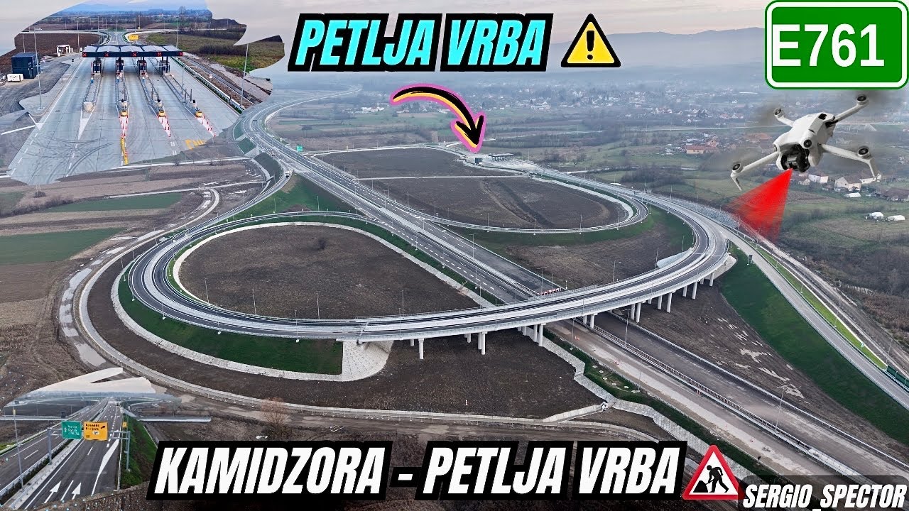 Petlja Vrba uskoro otvaranje, od Kamidzore do Petlje Vrba, Ratina, Moravski koridor #dronevideo