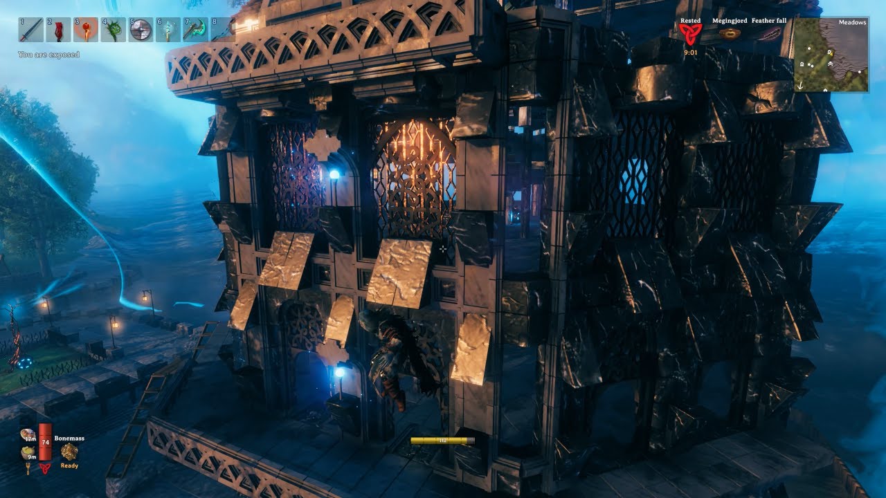 Valheim - The Village - Days 2565 - 2573 - Expanding the Balcony & Finding More Flametal Pillars