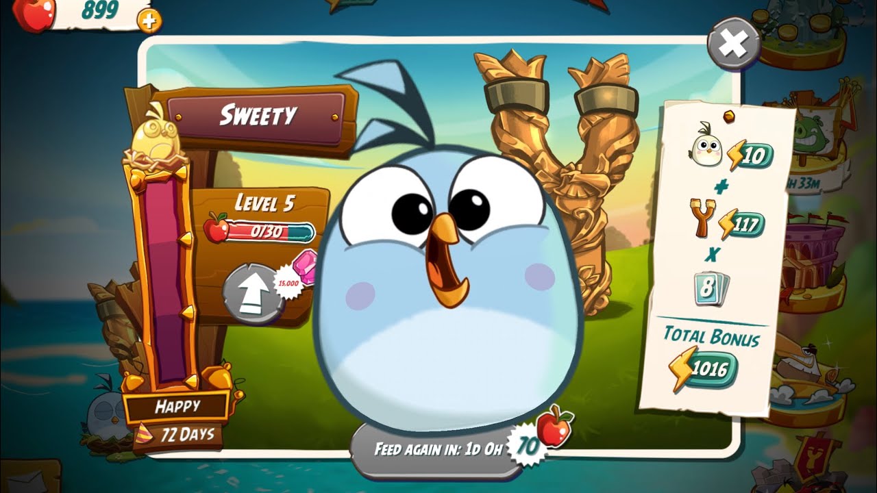 Angry Birds 2 - Leveling-Up Hatchling to L5 - First day with 899 apples 😻🥳