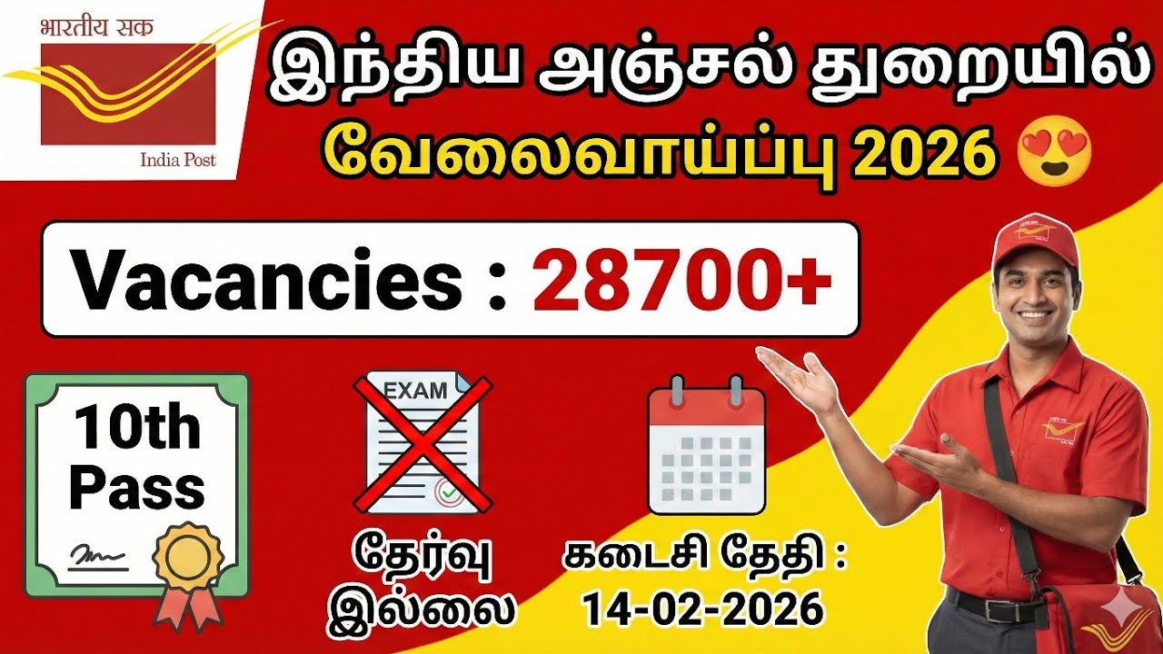 post office gds recruitment 2026 tamil nadu | india post office notification 2026 in tamil | gds job