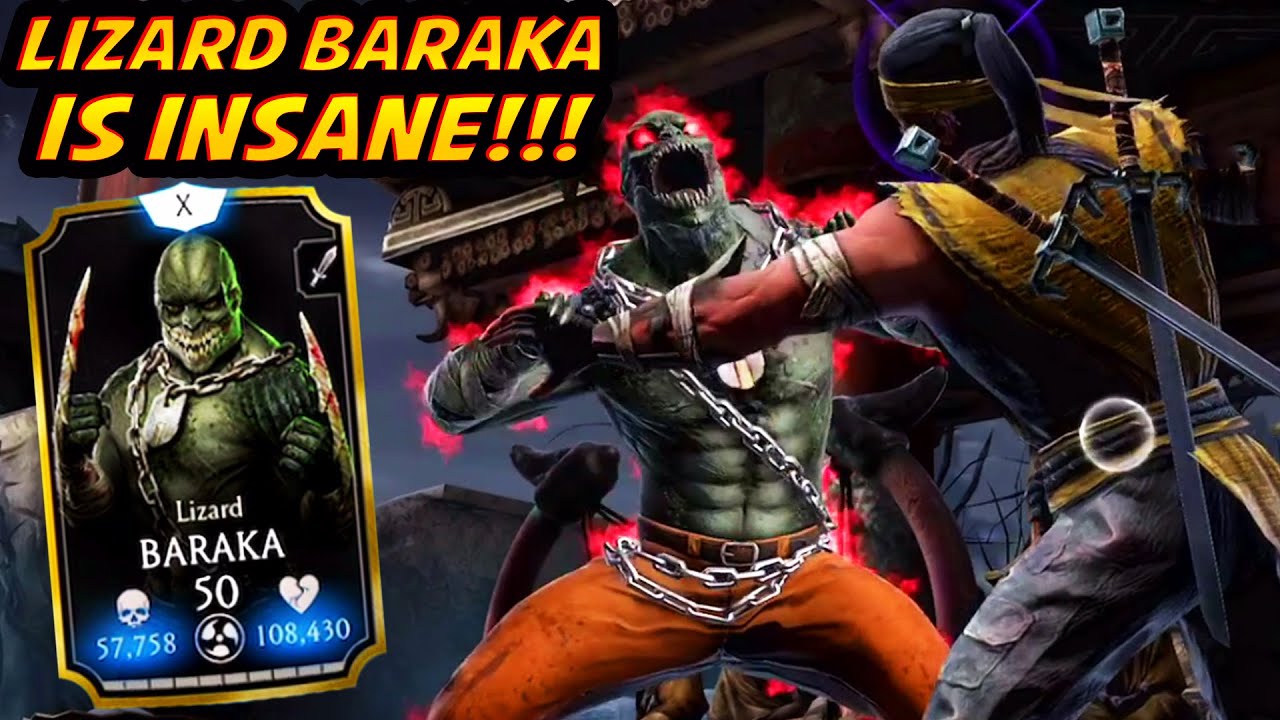 MK Mobile. Lizard Baraka Gameplay. He's THE NEW BEST GOLD CHARACTER in The Game!