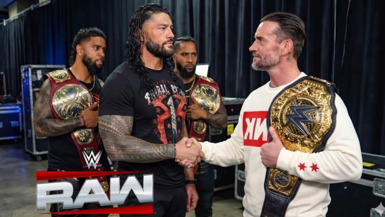 ROMAN REIGNS AND THE USO IN A SHOCKING CONFRONTATION WITH CM PUNK ON RAW BACKSTAGE 