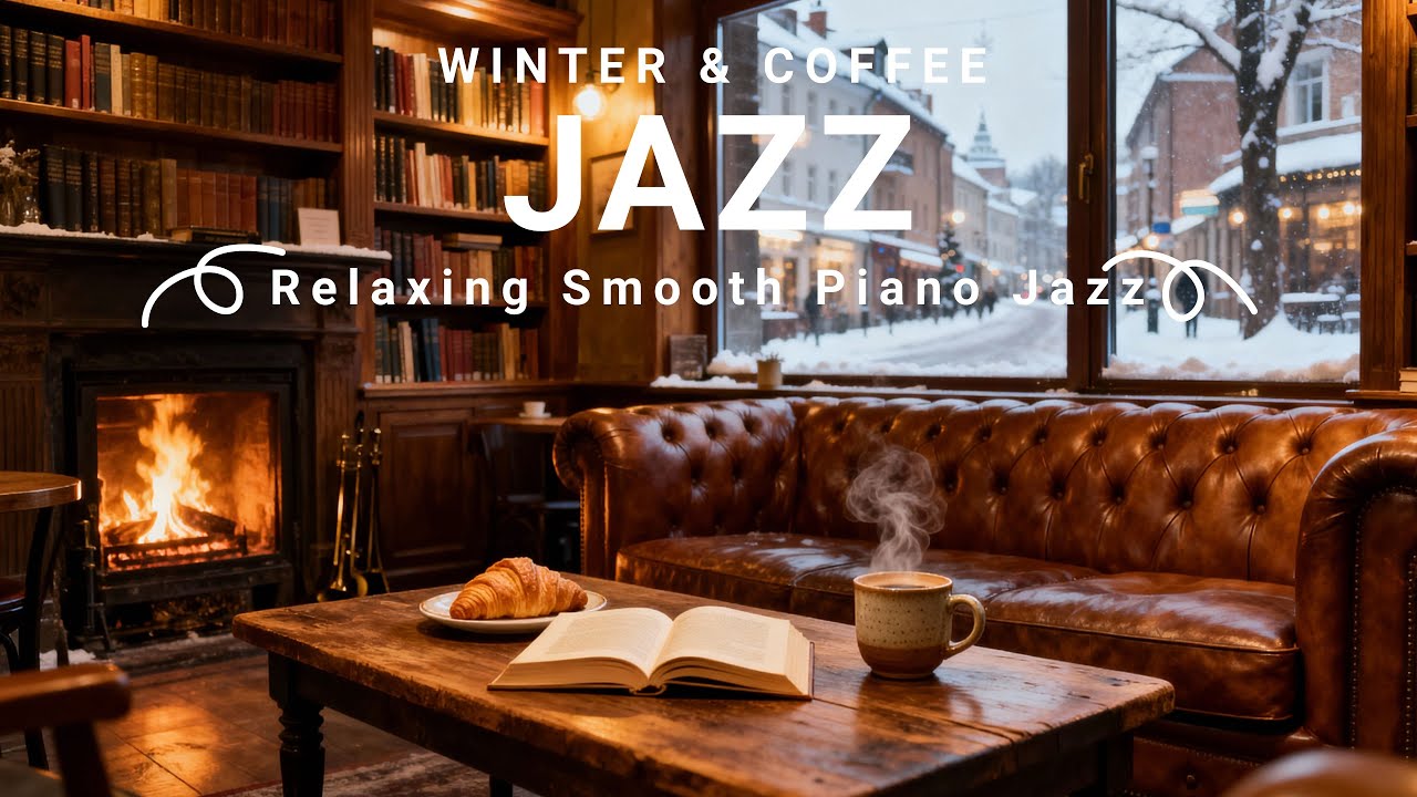 Cozy Winter Jazz ~ Coffee Shop Ambience & Smooth Piano for Study & Reading