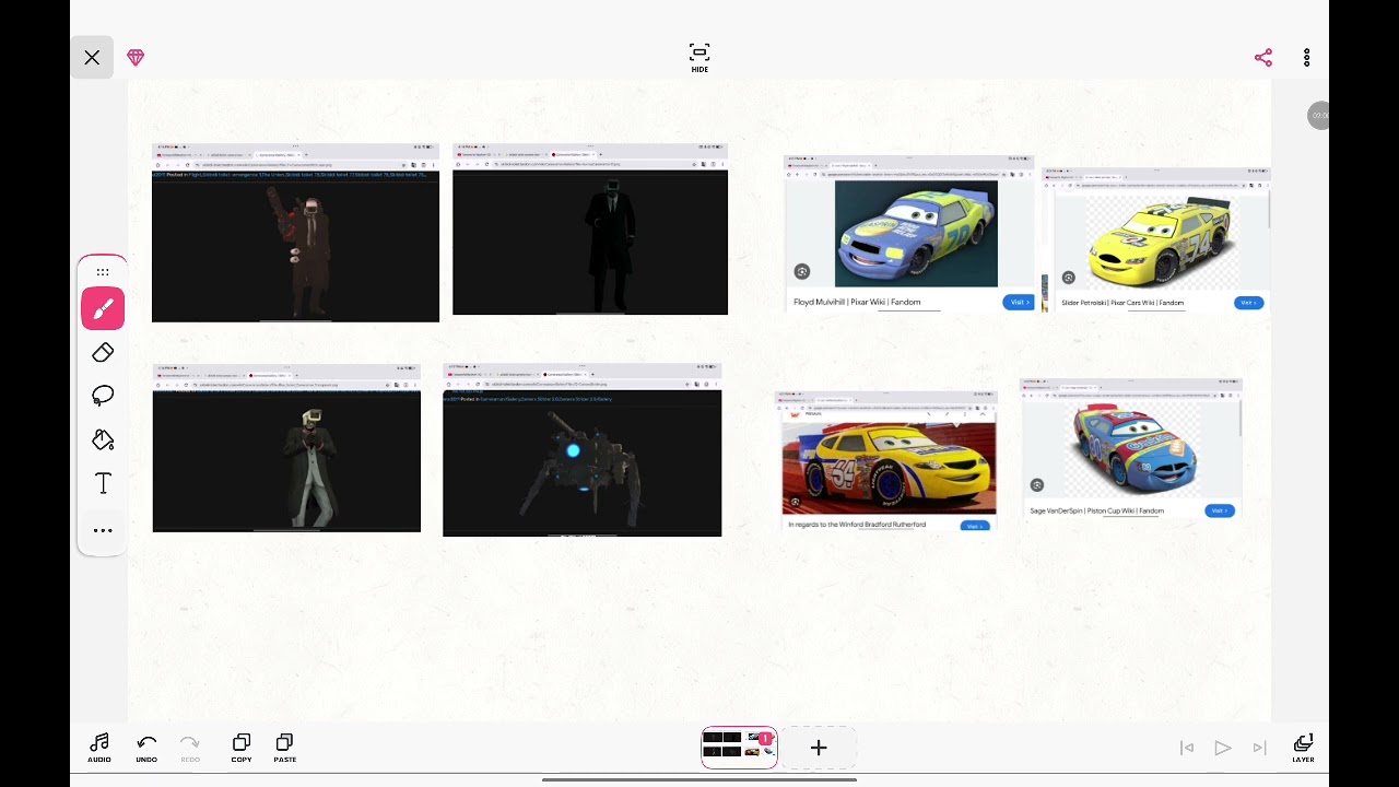Mayhem camera men vs piston cup racers 