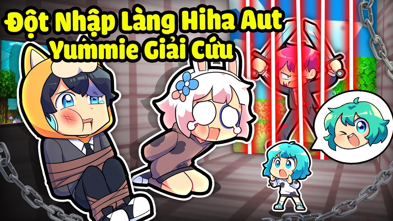 YUMMIE ĐỘT NHẬP LÀNG HIHA AUT GIẢI CỨU THÀNH VIÊN MỚI TRONG MINECRAFT*YUMMIE BIẾN NHỎ 🥰🤣