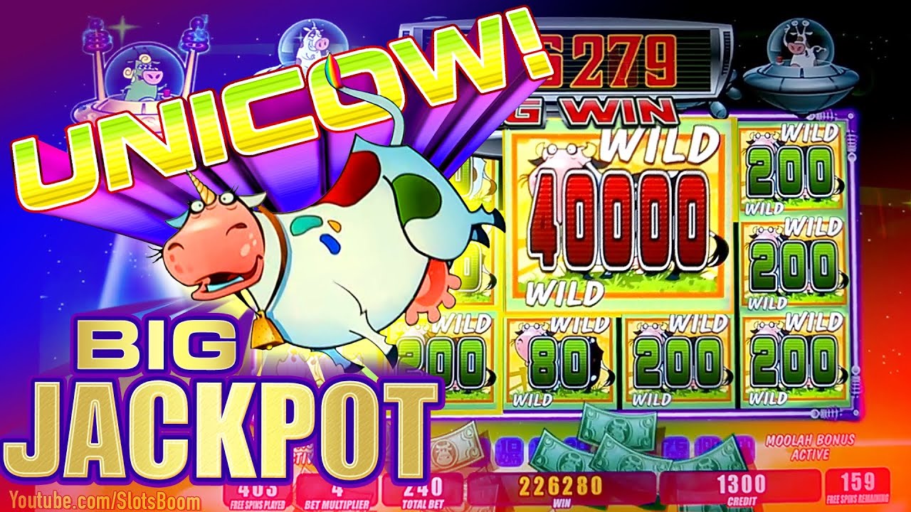 BIG JACKPOT!!! LIVE UNICOW!!! 590+ FREE GAMES - Invaders Attack From the Planet Moolah CASINO SLOTS