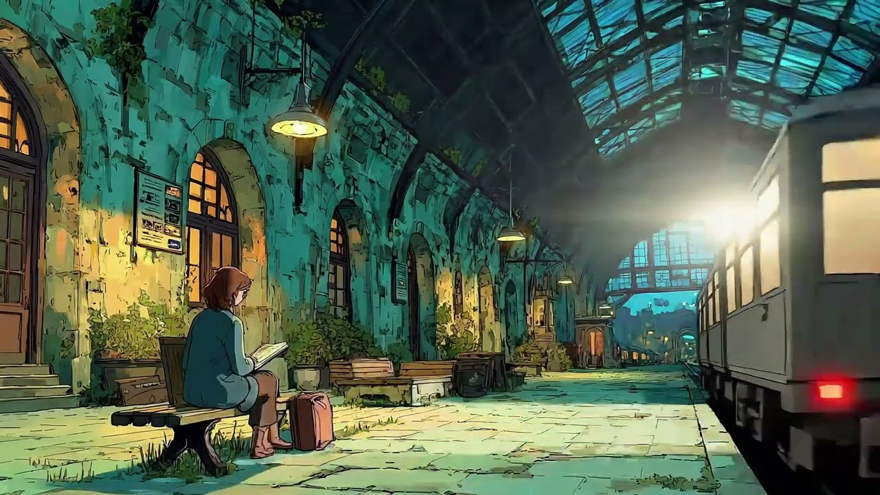 🌙 Midnight Station · Lonely Lamp and Distant Place | Immersive Study Room | Ambient Music