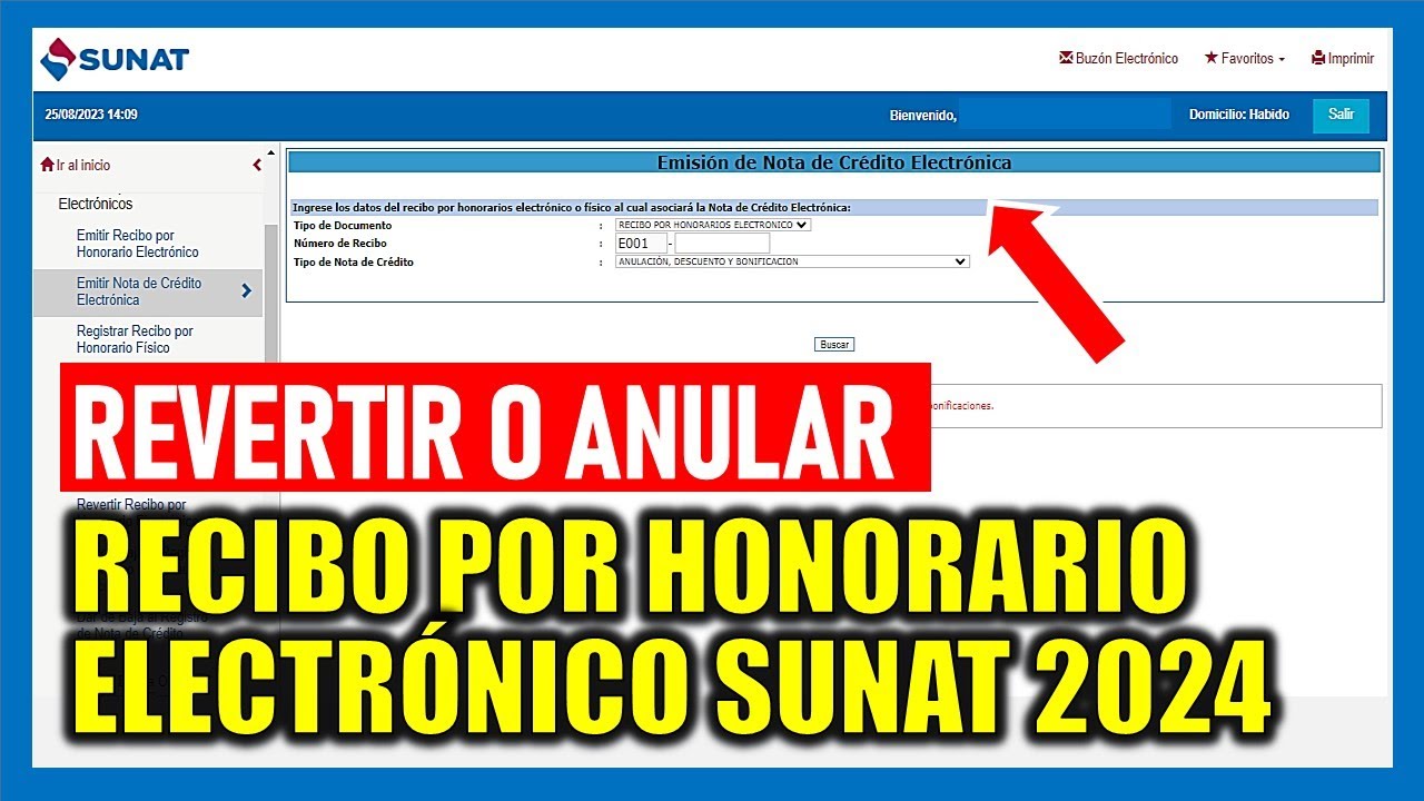 ¿Cómo revertir o anular un recibo por honorario electrónico 2024 - SUNAT?