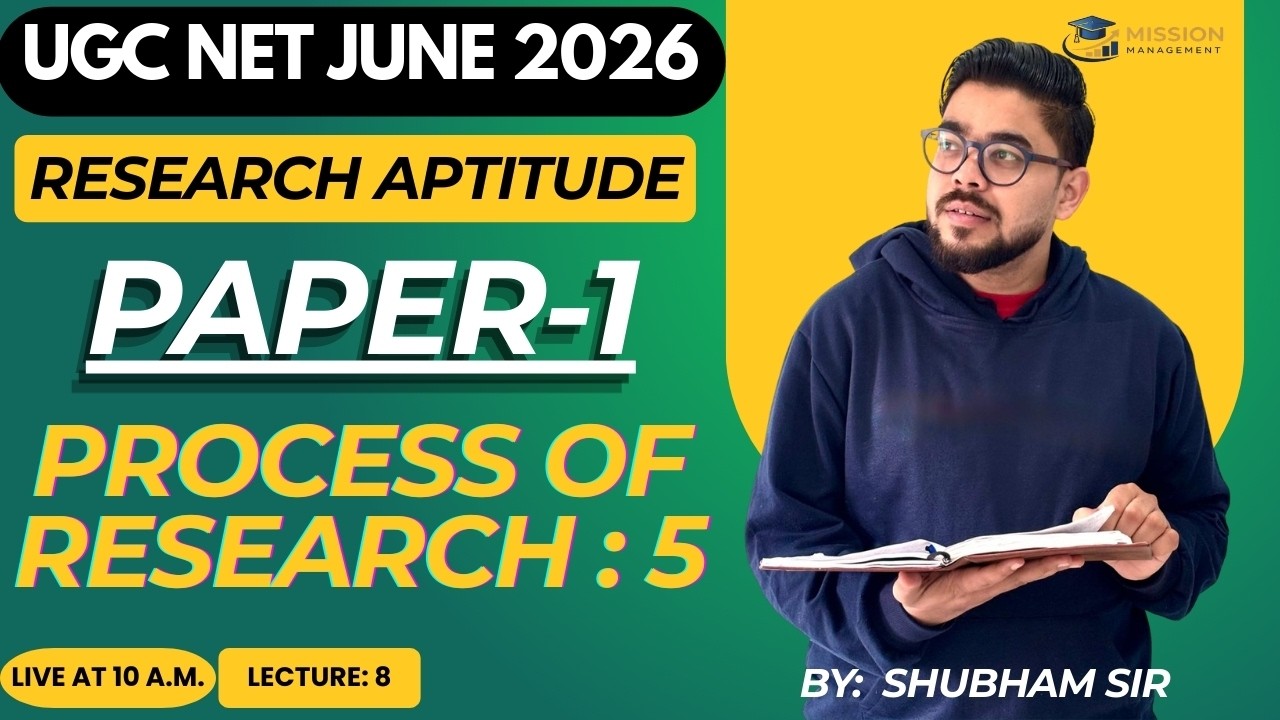 UGC NET June 2026 Paper 1 | Process of Research -4 I Lecture 8 | Full Course in Hindi I By Shubham