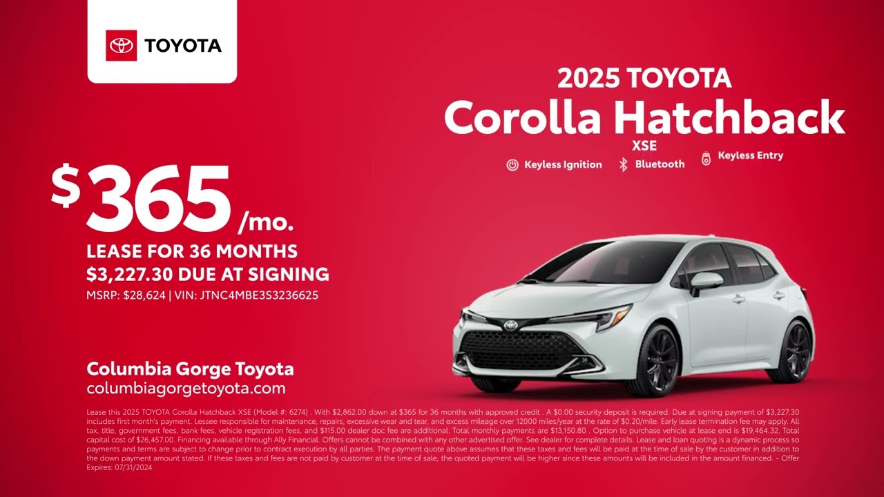 TOYOTA Corolla Hatchback 07/26/2024 4107499