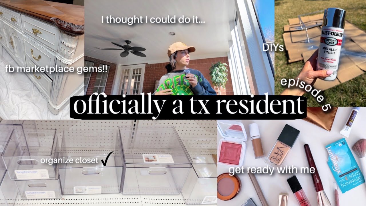 grwm for my license photo, closet organization, DIYs + fb marketplace furniture…moving 𝒗𝒍𝒐𝒈 ep. 5