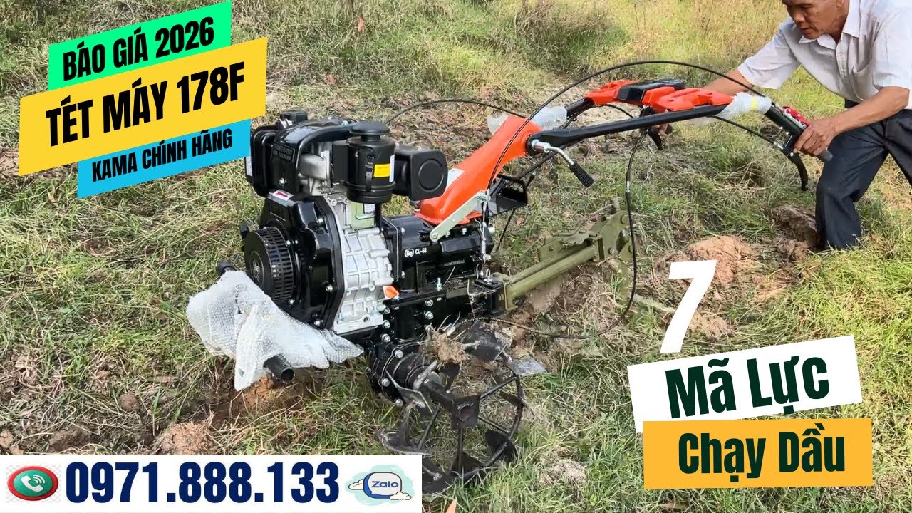 Tét Máy Và Báo Giá Chi Tiết Máy Xới Đất Kama Chạy Dầu 178 Bàn Giao Tại Bắc Giang