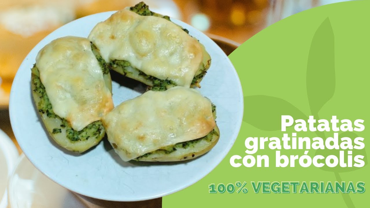 Patatas gratinadas con brócolis. Riquísimas y 100% vegetarianas
