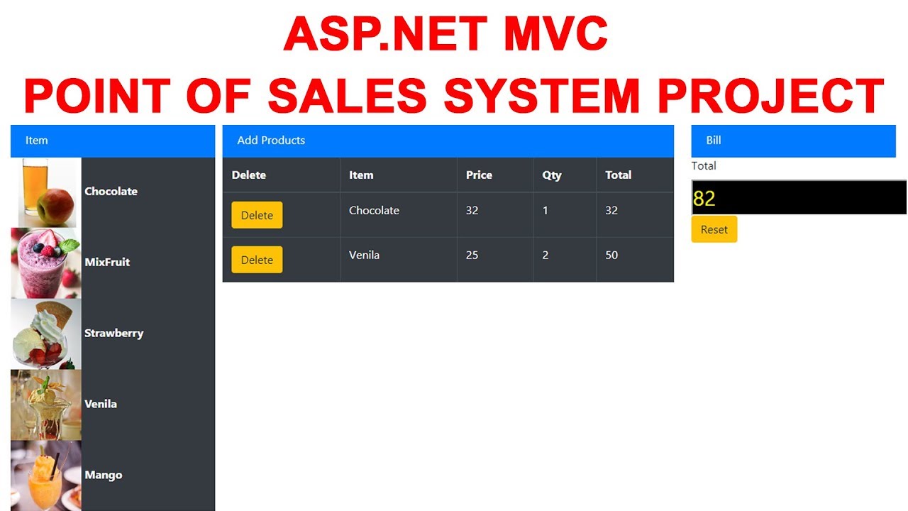 Simple Pointof sales System using Asp.net MVC