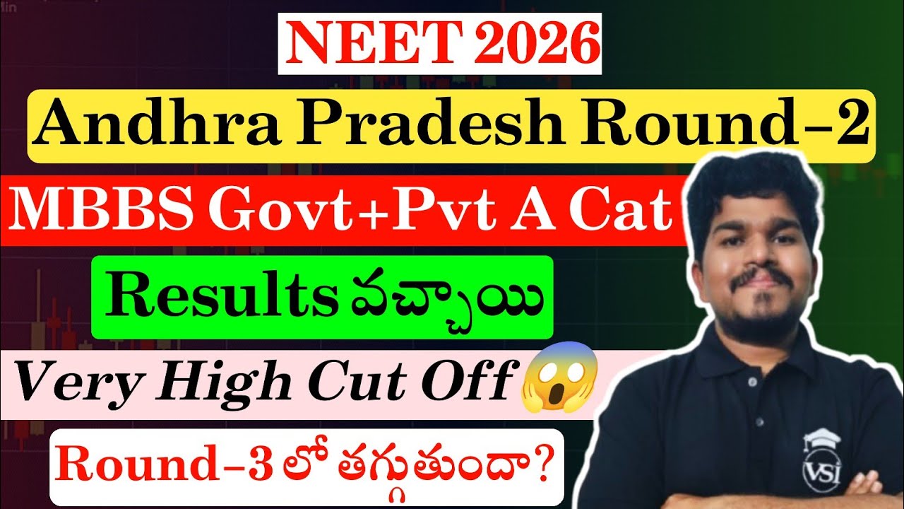 NEET 2026 Andhra Pradesh CQ MBBS Round-2 Caste Wise Cut Off Marks | Au & SVU | Vishnu's Smart Info