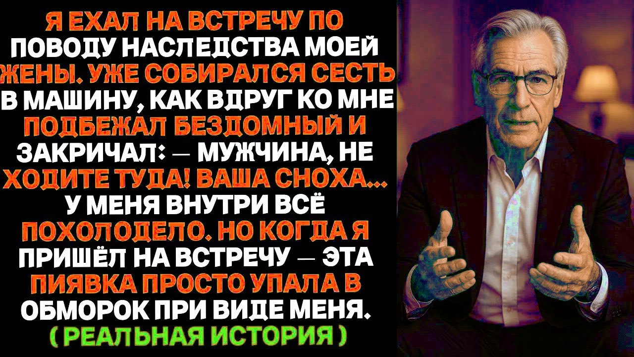 Я как раз собирался на собрание по поводу наследства моей жены Сел в машину как вдруг ко мне подошёл