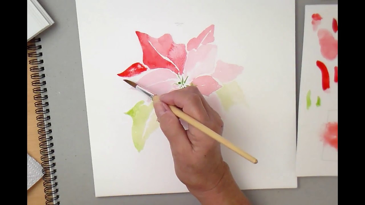 Painting with Nicola - paint a poinsettia with confidence.