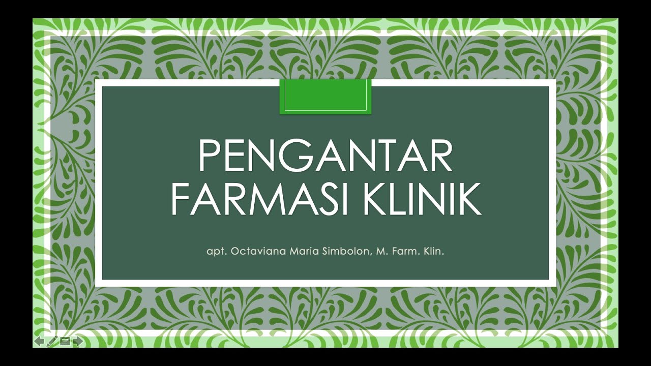 Pengantar Farmasi Klinik
