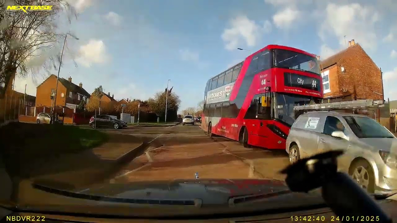Nottingham City Transport. Brainless bus driver, pulls out to block Arnold Lane, Nottingham 24.1.24