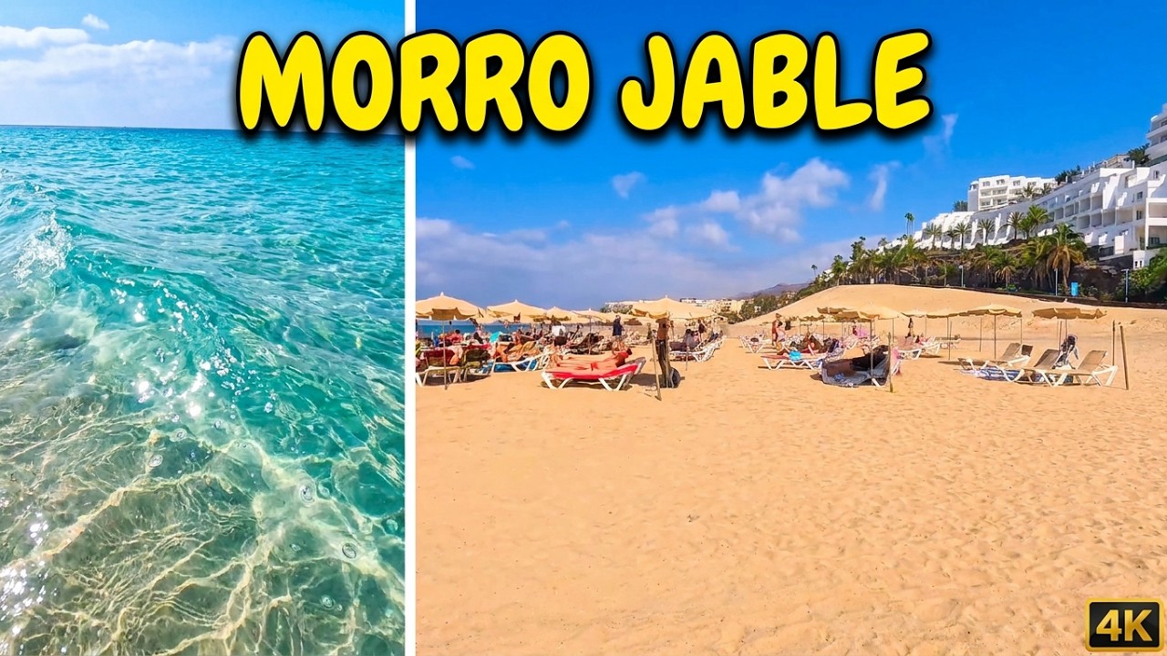 Playa del Matorral ⛱️ Morro Jable Beach | 4K 😎 Paradise Beach in Fuerteventura 🇪🇸 Canary Islands 🌊