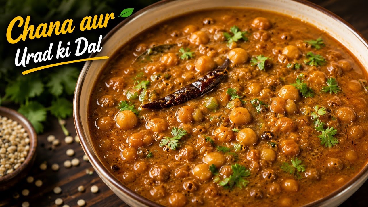 लंगर वाली चना और उरद की दाल | dhabe style chana aur urad ki dal | asaan tareeke se banaye langar dal