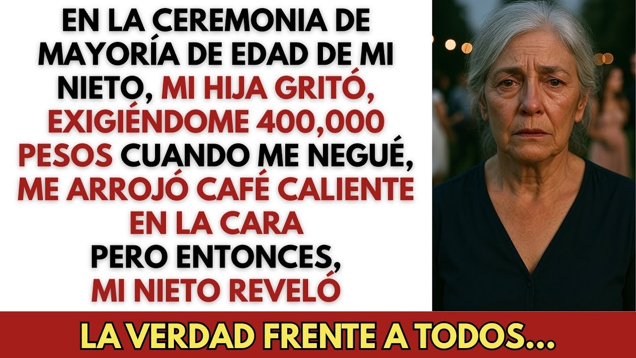 Mi hija me arrojó café en la ceremonia por negarme a darle $400,000 — pero entonces mi ni