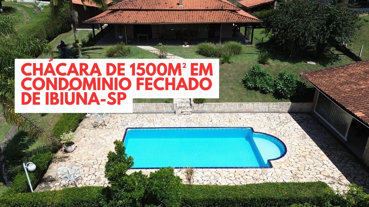 REF.1110-VENDO LINDA CHÁCARA DE 1500M² EM CONDOMÍNIO FECHADO DE IBIÚNA-SP