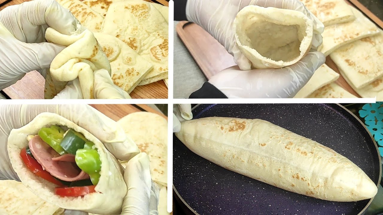 عندك كوباية لبن رايب⁉️هاتيها وتعالى نعمل الخبز الشامى بشكل جديد✨قمة الطراوة😋
