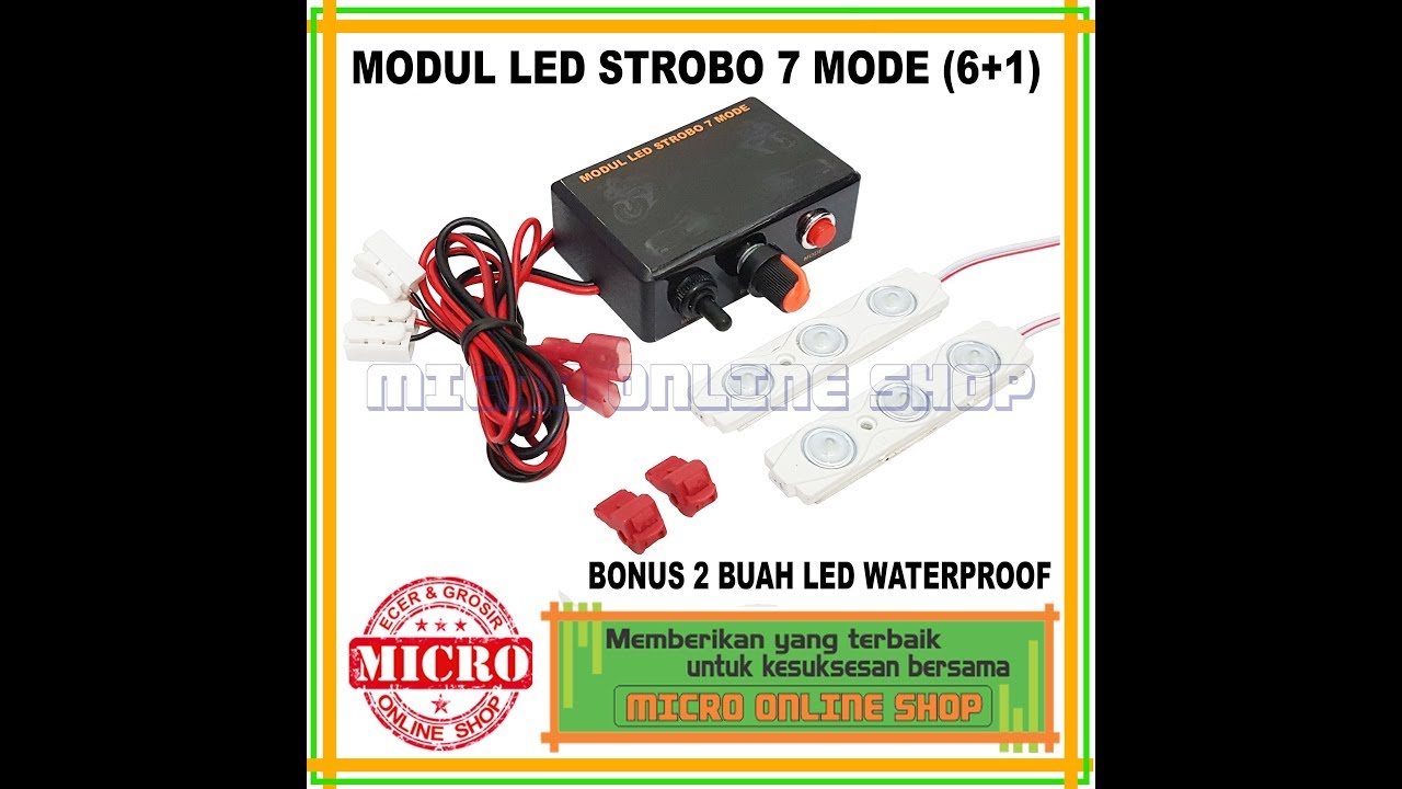 Modul Strobo LED 7 Mode Kedipan (6 Mode kedipan + 1 Mode Kedip Getar)
