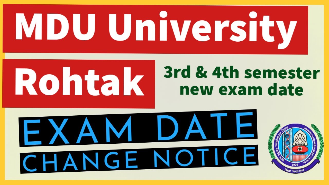 Mdu Exam Date Change Notice 2023 | MDU Exam latest update | mdu exam latest notice 2023