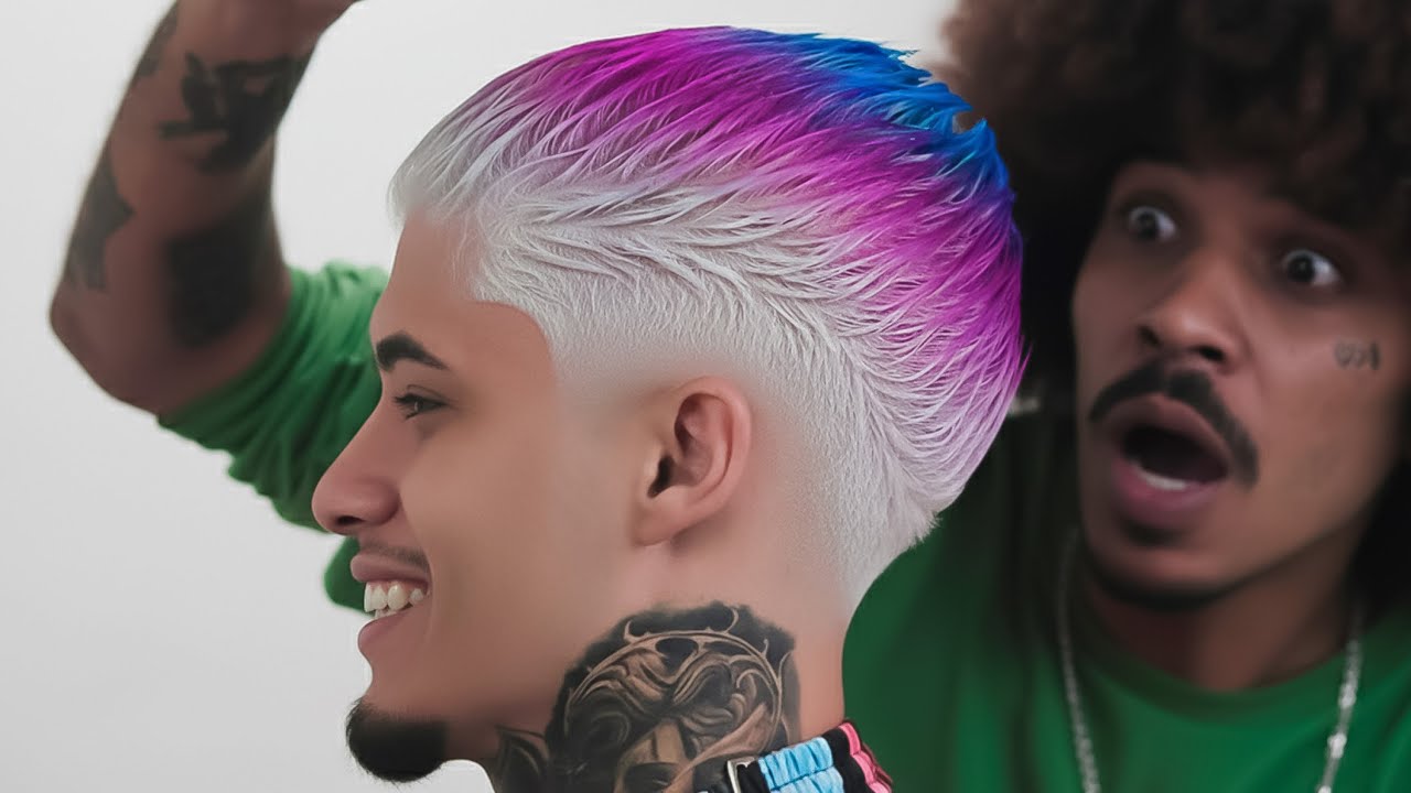 DEGRADE DE CORES 🩷💜 fui DESAFIADO a fazer o SURFISTA DE BH e OLHA NO QUE DEU! 😱🔥