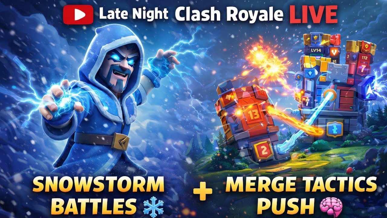 Late Night Clash Royale LIVE 🔴 | Snowstorm Battles ❄️ + Merge Tactics Push 🧠
