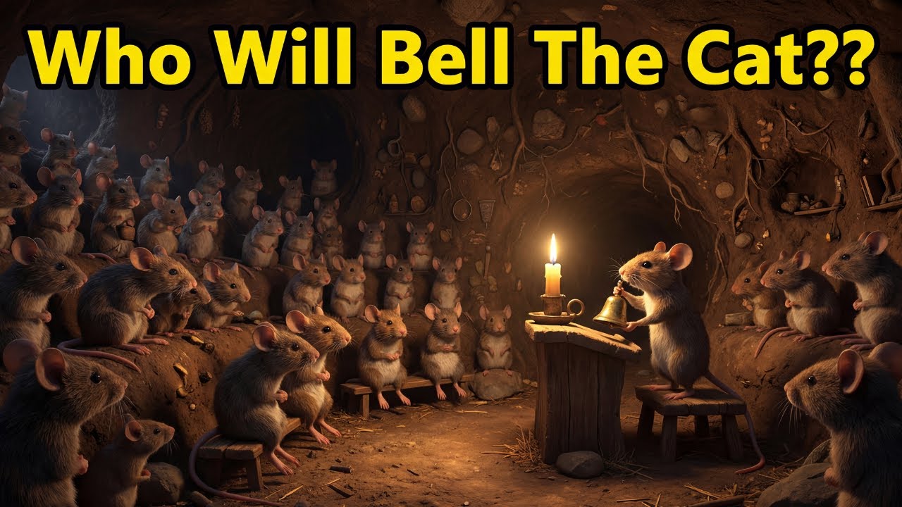 Who Will Bell The Cat? Cat and Mouse | English moral story