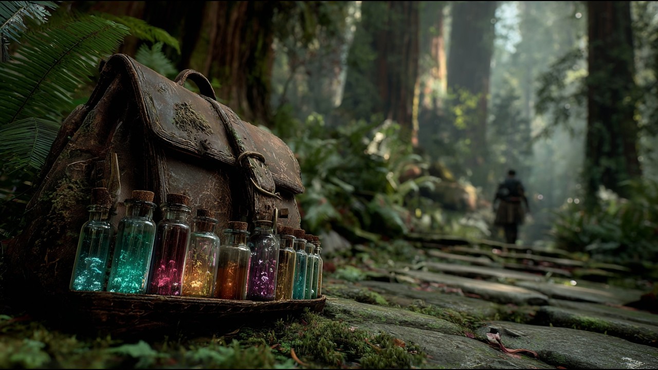 Luminous Vials in the Colossal Forest - Medieval Music & Fantasy World Ambience | 4K