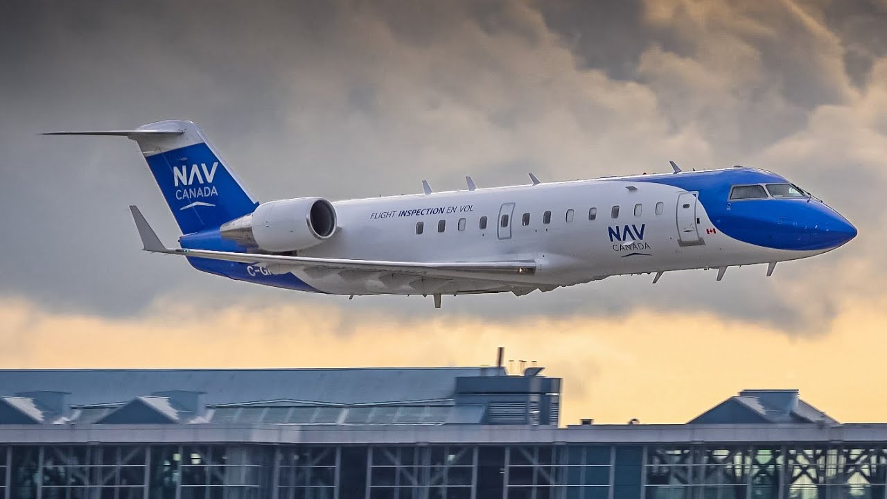 (4K) **EXTREMELY LOW FLYBY** NAV Canada CRJ2 | ILS Testing at Vancouver YVR (LIVE ATC)